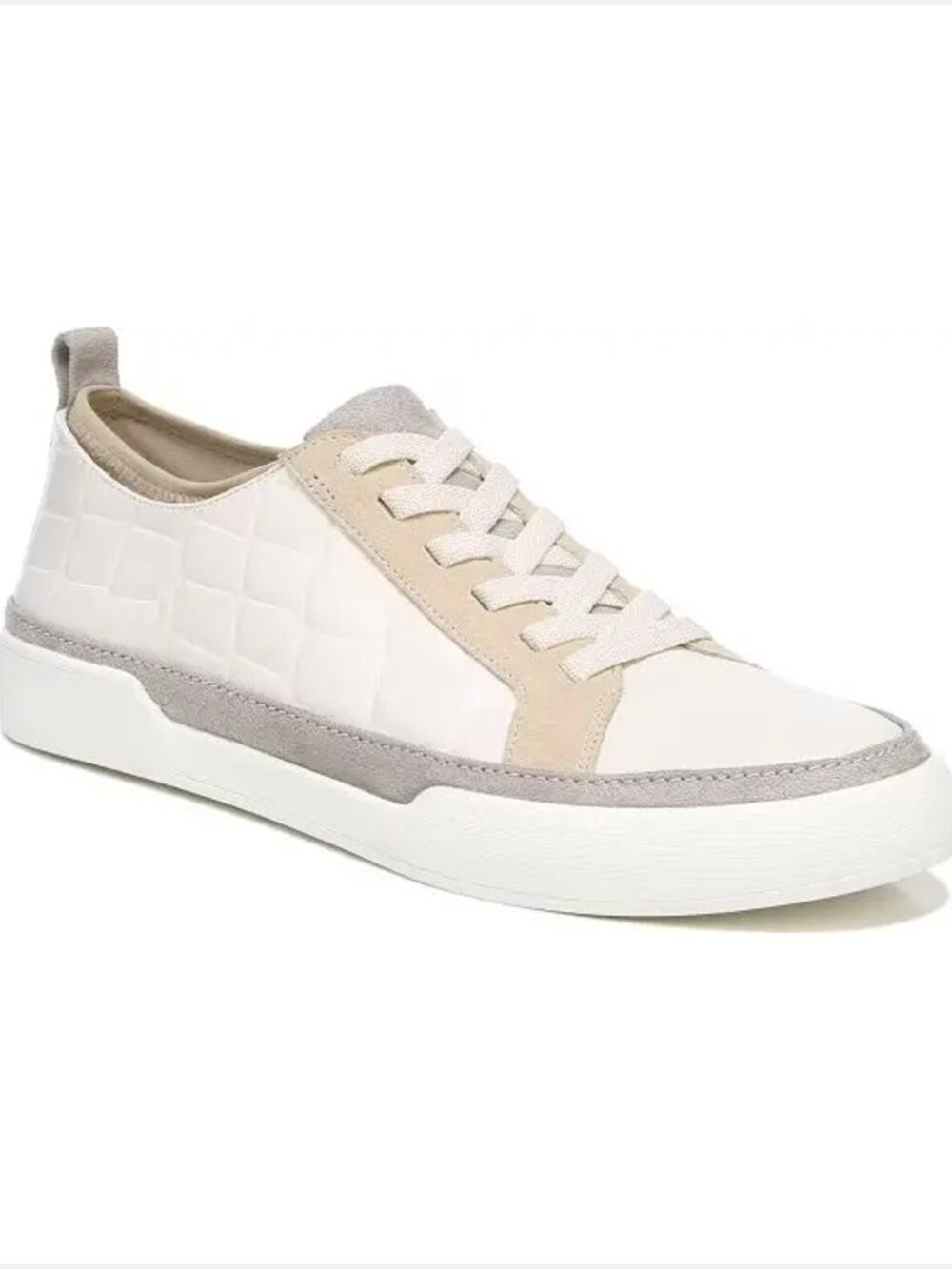 27 Edit Valarie Tan/Cream Leather & Suede Sneakers Women US 9M